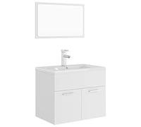 mtlskopl Ensemble de meubles de salle de bain - Blanc - 60 cm - Meuble sous-vasque en bois avec lavabo en céramique - Design moderne - Pour petites salles de bains, toilettes d'invités