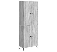 mtlskopl Ensemble de meubles de salon 2 pièces en bois gris sonoma, design moderne avec 1 armoire et 1 étagère murale, miracle de rangement peu encombrant pour le bureau à domicile et le salon