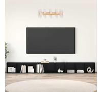 mtlskopl Ensemble de meubles TV en chêne noir - 37 x 35 x 107,5 cm - Meuble bas mural avec 3 meubles et étagères à planches - Design peu encombrant - Pour petit salon, chambre à coucher, couloir