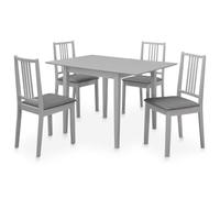 mtlskopl Ensemble de salle à manger extensible 5 pièces avec 4 chaises, MDF | Table de salle à manger flexible avec plateau extensible, 4 chaises rembourrées confortables et structure robuste pour