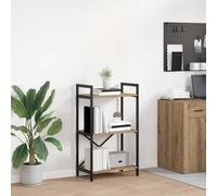 mtlskopl Étagère à 3 niveaux, 56 x 34 x 96 cm, aspect bois de chêne artisanal, style industriel, freestanding pour salon, maison, bureau, chambre à coucher