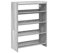 mtlskopl Étagère à chaussures grise Sonoma 60 x 25 x 81 cm en matériau dérivé du bois étroit, avec espace de rangement, montable, pour couloir/chambre à coucher