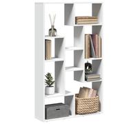 mtlskopl Étagère à livres blanc moderne, 72 x 20 x 120 cm, avec affichage géométrique 9 cubes, armoire en bois robuste, étui à rabat fin pour salon, maison, bureau, chambre à coucher