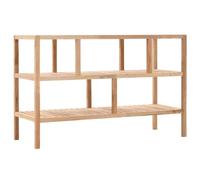 mtlskopl Étagère en bois de noyer à 3 niveaux 100 x 40 x 65 cm pour salle de bain, cuisine, salon, design à lattes ventilées, unité de rangement robuste en bois massif, facile à assembler