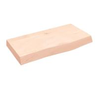 mtlskopl Étagère Murale 60x30 cm en Bois de Chêne Massif Non Traité, Planche Rustique avec Bord Vif pour Salon, Bureau et Dessus de Meuble Vasque de Salle de Bain