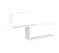 mtlskopl Étagère murale blanche 122 x 18 x 60 cm - Étagère flottante moderne en bois avec 2 compartiments - Étagère murale élégante et bibliothèque pour salon, couloir et bureau