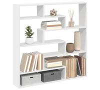 mtlskopl Étagère murale, blanche, 7 compartiments, 100 x 18 x 100 cm, en matériau dérivé du bois, design moderne, robuste, pour salon, chambre à coucher, couloir