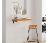 mtlskopl Étagère murale en bois massif d'acacia - 60 x 40 x 3,8 cm - Bord d'arbre - Économie d'espace - Design moderne et robuste - Pour salon, bureau, cuisine, balcon, salle à manger