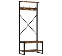 mtlskopl Étagère murale en bois recyclé - Multicolore - 80 x 40 x 190 cm - Design moderne - Robuste et peu encombrante - Pour couloir, chambre et salon