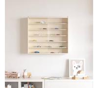 mtlskopl Étagère murale, vitrine de collection, marron, 8,5 x 60 x 54 cm, en contreplaqué mat, avec porte coulissante, design moderne, rangement peu encombrant, pour salon, chambre à coucher, couloir