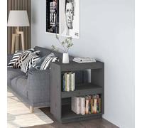 mtlskopl Étui à livres en bois de pin gris 60 x 35 x 71 cm, étagère à 5 niveaux pour salon, chambre à coucher, bureau, unité de rangement compacte moderne, ancre murale incluse