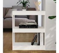 mtlskopl Étui de rangement fin en bois de pin blanc 60 x 30 x 71,5 cm - Unité de rangement ouverte à 2 niveaux pour salon et chambre à coucher - À utiliser comme étagère ou séparateur de chambre