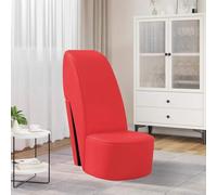 mtlskopl Fauteuil à talons aiguilles rouges en cuir synthétique - 43 x 82,5 x 85,5 cm - Design moderne - Charge maximale : 110 kg - Confortable et robuste - Pour salon, chambre à coucher et couloir