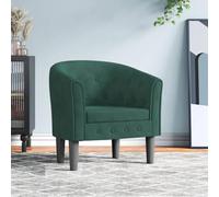 mtlskopl Fauteuil club en velours vert foncé 70 x 56 x 68 cm avec structure en bois de pin, fauteuil de lecture confortable avec agrafage à boutons, meuble de salon moderne avec charme rétro pour