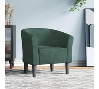 mtlskopl Fauteuil club en velours vert foncé, moderne, 70 x 56 x 68 cm, en pin et contreplaqué, petit fauteuil confortable pour salon, chambre à coucher et bureau