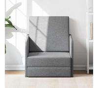 mtlskopl Fauteuil convertible, gris clair, 59,5 x 72 x 72,5 cm, design moderne en pin et polyester, lit multifonction pour salon, bureau à domicile et chambre d'amis