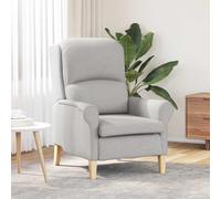mtlskopl Fauteuil de lecture en tissu gris nuage 76 x 94 x 102 cm avec structure en bois et accoudoirs roulés Chaise longue confortable avec dossier ergonomique pour salon, chambre à coucher, coin