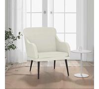 mtlskopl Fauteuil de lecture en velours crème 63 x 76 x 80 cm - Design moderne - Structure en métal confortable et robuste - Pour salon, chambre à coucher et bureau - Petit fauteuil de salon