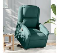 mtlskopl Fauteuil de relaxation avec aide au levage, vert foncé, 71 x 86,5 x 99,5 cm, fauteuil électrique, en polyester et métal, avec fonction de couchage manuel à 135 °, pour salon, chambre à