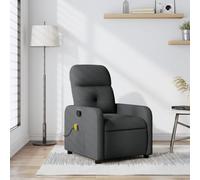 mtlskopl Fauteuil de relaxation avec vibration, gris foncé, 66 x 89 x 96 cm, fauteuil de lecture confortable, avec housse en tissu et fonction allongée jusqu'à 135°, peu encombrant, pour salon, bureau