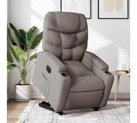 mtlskopl Fauteuil de relaxation électrique avec aide au relevage, 74 x 89 x 100 cm, taupe, tissu, structure en bois métallique, chaise longue à 135°, porte-gobelet, pour salon, chambre à coucher