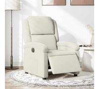 mtlskopl Fauteuil de relaxation électrique en velours crème 71 x 86,5 x 99,5 cm avec fonction couchage à 135 ° pour salon, chambre à coucher, bureau