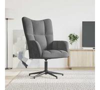mtlskopl Fauteuil de relaxation en velours gris foncé 62 x 68 x 91 cm - Fauteuil de lecture en peluche pivotant à 360° avec structure en acier confortable et moderne pour salon, chambre à coucher