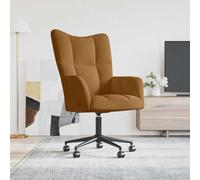 mtlskopl Fauteuil de relaxation, en velours, marron, avec vérin à gaz, hauteur réglable, 61,5 x 69 x 94,5-102 cm, fauteuil pivotant pour salon, bureau, fauteuil de salon confortable avec roulettes