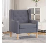 mtlskopl Fauteuil de relaxation gris avec structure en bois - 76 x 68 x 90 cm - Rembourrage confortable - Fauteuil de lecture moderne pour salon, chambre à coucher et bureau