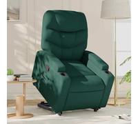 mtlskopl Fauteuil de relaxation vert foncé avec aide au lever électrique 74 x 89 x 100 cm Fauteuil de lecture en tissu pour salon, chambre à coucher