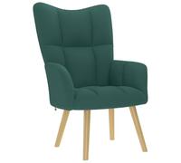mtlskopl Fauteuil de relaxation, vert foncé, polyester, 61,5 x 69 x 95,5 cm, structure en métal et bois, rembourrage en mousse, fauteuil pour salon, chambre à coucher, balcon