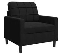 mtlskopl Fauteuil de Salon en Velours Noir 77x77x80 cm, Chaise Confortable avec Pieds en Métal et Accoudoirs, Siège Design Moderne pour Chambre, Bureau et Coin Lecture