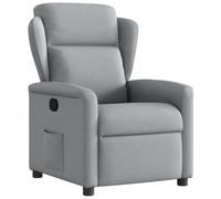 mtlskopl Fauteuil lounge en tissu gris clair 78 x 95 x 100 cm, fonction couchage à 135 °, polyester respirant, cadre en bois et métal 110 kg, pliable, salon, chambre à coucher, jeux