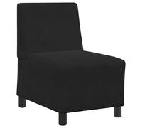 mtlskopl Fauteuil modulaire en velours sans accoudoirs - Noir - 55 x 74 x 82 cm - Dossier 40 cm - Hauteur d'assise : 45 cm - Design moderne - Robuste et durable - Pour salon, chambre, bureau, couloir