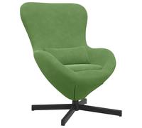mtlskopl Fauteuil Oeuf Pivotant Velours Vert Clair 63 x 73 x 90 cm | Siege rotatif moderne et confortable en matiere douce avec coussin lombaire pour votre salon ou chambre.