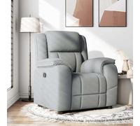 mtlskopl Fauteuil relax gris clair, fonction couchage manuel, 96 x 164 cm, polyester, bois/métal, fauteuil TV pour salon, chambre à coucher, bureau