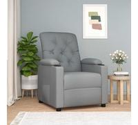 mtlskopl Fauteuil relax gris clair, manuel 3 positions, 78,5 x 93 x 96,5 cm, métal/bois, petit fauteuil de salon