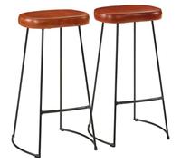 mtlskopl Gavin Lot de 2 tabourets de bar rétro avec rembourrage en cuir synthétique et cadre en métal solide - Tabouret de cuisine moderne pour bar et salon - 44 x 37,5 x 78 cm