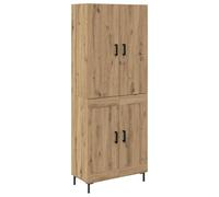 mtlskopl Haut Armoire de Rangement Buffet Haut en Bois d'Ingénierie avec 2 Portes et Étagères pour Salon Salle à Manger Cuisine Coloris Chêne Artisanal 69,5 x 34 x 180 cm