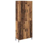 mtlskopl Haut Armoire de Salon en Bois d'Ingénierie, Meuble Suspendu Mural à 2 Portes, Buffet Haut Gain de Place pour Séjour et Entrée, Finition Bois Ancien, 69,5 x 34 x 180 cm