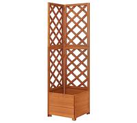 mtlskopl Jardinière d'angle en bois de sapin massif 40 x 40 x 150 cm avec treillis - Ensemble de pots de fleurs peu encombrants pour jardin, balcon et terrasse