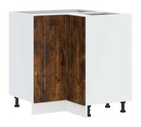 mtlskopl Kalmar Meuble d'angle en chêne fumé 75,5 x 75,5 x 81,5 cm avec pieds réglables - Robuste - Design moderne - Pour cuisine, salle à manger, couloir