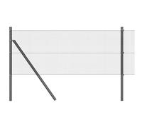 mtlskopl Kit de clôture de jardin, 25 m x 0,6 m, gris, 13 poteaux en acier de 12 mm, maille de 12 mm, brise-vue résistant aux intempéries, design moderne, construction robuste pour jardin, terrasse