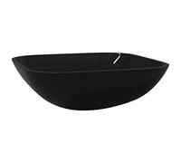 mtlskopl Lavabo à poser en verre noir - Lavabo moderne 42 x 42 x 14 cm pour salle de bain, WC d'invités et studio cosmétique - Élégant lavabo en verre
