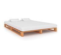 mtlskopl Lit à palettes 120 x 200 cm en bois massif de pin marron cadre de lit moderne avec lamelles solides robuste et durable pour chambre à coucher, chambre d'amis et chambre d'adolescent