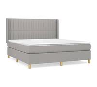 mtlskopl Lit à sommier tapissier, 160 x 200 cm, gris clair, avec matelas à ressorts ensachés et surmatelas, tête de lit réglable en hauteur, canapé-lit, design moderne, pour chambre à coucher, chambre