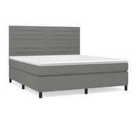 mtlskopl Lit à sommier tapissier, 180 x 200 cm, gris foncé, design moderne, avec matelas à ressorts ensachés de 20 cm et surmatelas de 5 cm, pour chambre à coucher, adulte, lit double