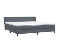 mtlskopl Lit à sommier tapissier 180 x 210 cm en velours gris foncé - Lit double complet avec matelas à ressorts ensachés et surmatelas - Lit double rembourré avec tête de lit réglable en hauteur