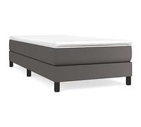 mtlskopl Lit à sommier tapissier, avec matelas, gris, 80 x 200 cm, en cuir synthétique, robuste, pour enfants, invités, canapé-lit, de rechange, pour les petites pièces