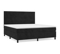 mtlskopl Lit à sommier tapissier en velours noir, 160 x 200 cm, avec matelas et surmatelas, tête de lit réglable en hauteur, lit double de luxe, pour chambre à coucher et chambre d'amis